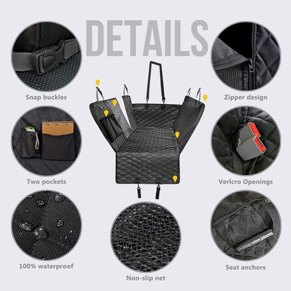 Pet Seat Cover With Side Flaps (View Mesh, Waterproof) - Back Seat Protector