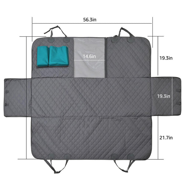 Pet Seat Cover With Side Flaps (View Mesh, Waterproof) - Back Seat Protector