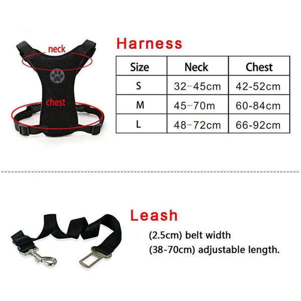 Dog Car Safety Harness With Chest Strap